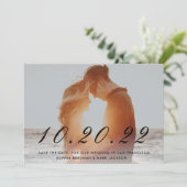 Numeric Photo Wedding Save the Date Kaart (Staand voorkant)