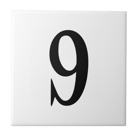 NUMERIC TILE - STYLISH NINE (getal 9) ~.png Tegeltje (Voorkant)