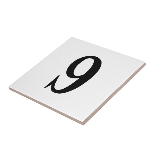 NUMERIC TILE - STYLISH NINE (getal 9) ~.png Tegeltje (Zijkant)