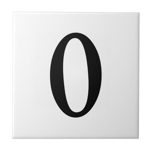 NUMERIC TILE - STYLISH ZERO (nummer 0) ~.png Tegeltje (Voorkant)