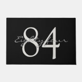 Numeriek en tekst op zwart achtergrondformaat deurmat (Voorkant)