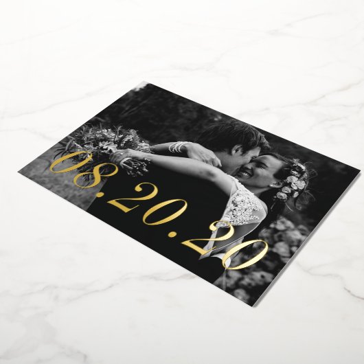 Numerieke datum gewoon gehuwd huwelijk folie uitnodiging (Gedraaid)