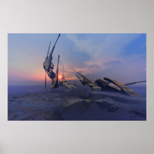 Numerieke plaats - surrealistische afdruk poster