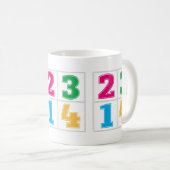 Numerieke reeks 1234 koffiemok (Voorkant rechts)