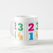 Numerieke reeks 1234 koffiemok (Voorkant links)