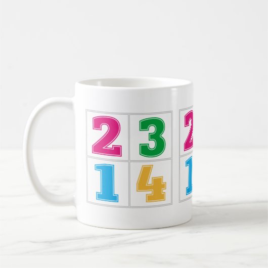 Numerieke reeks 1234 koffiemok (Links)