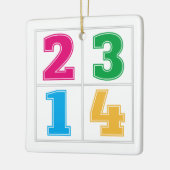 Numerieke serie 1234 keramisch ornament (Links)