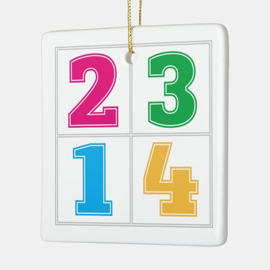 Numerieke serie 1234 keramisch ornament (Links)