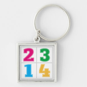 Numerieke serie 1234 sleutelhanger