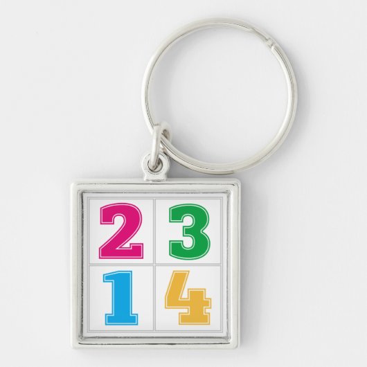 Numerieke serie 1234 sleutelhanger (Voorkant)