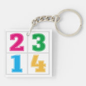 Numerieke serie 1234 sleutelhanger (Achterkant)