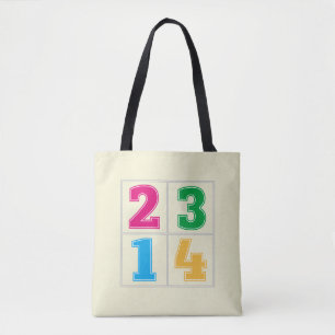Numerieke serie 1234 tote bag