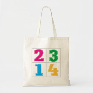 Numerieke serie 1234 tote bag