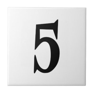 NUMERISCHE TIEL - STIJLVOUDIG VIJF (nummer 5) ~.pn Tegeltje