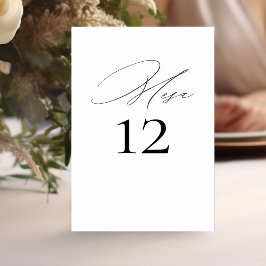 Numero de Mesa Boda Elegante Caligrafía Kaart