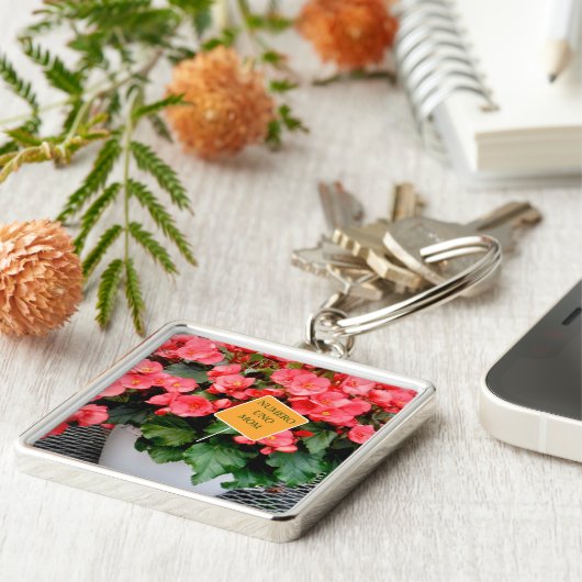 "NUMERO UNO MOM" /MOEDERDAG FLORAL KEY RING SLEUTELHANGER (Zijkant)