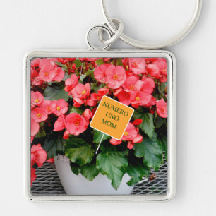 "NUMERO UNO MOM" /MOEDERDAG FLORAL KEY RING SLEUTELHANGER