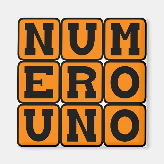 Numero Uno, Number One in het Spaans Magneet (Voorkant)