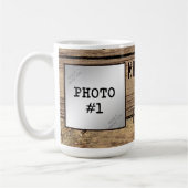 Numero Uno Papa in rustieke houten ingelijste foto Koffiemok (Links)