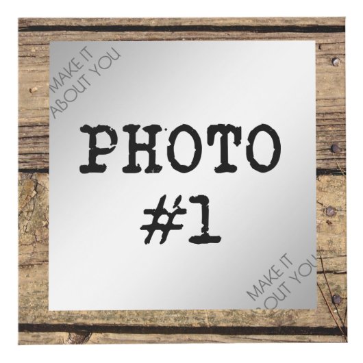 Numero Uno Papa in rustieke houten ingelijste foto Kubus (Voorkant)