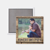 Numero Uno Papa in rustieke Wood-Framed foto Magneet (Voorkant / Achterkant)