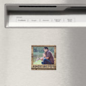 Numero Uno Papa in rustieke Wood-Framed foto Magneet (Insitu (Vaatwasser))