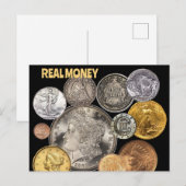 Numismatiek: Goud en zilver zijn echt geld Briefkaart (Voorkant / Achterkant)