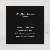 Numismatisch ontwerp van de munthandelaar vierkante visitekaartje (Achterkant)