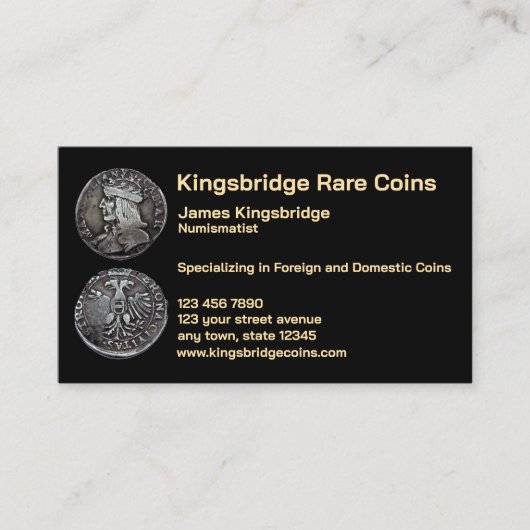 Numismatist Munthandel  Visitekaartje (Voorkant)