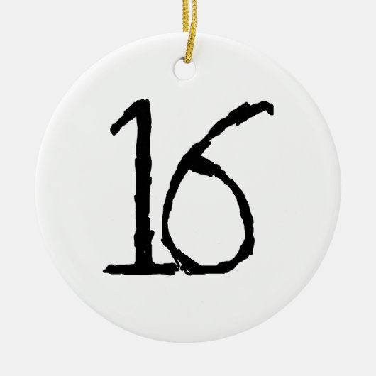 Nummer16 Keramisch Ornament (Voorkant)