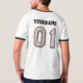 Nummer 01 met Cool Baseball Stitches Kijk T-shirt (Achterkant)