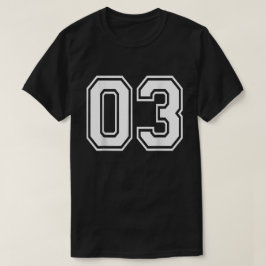 Nummer 03 Varsity Sports Team Jersey 03th Birthday T-shirt