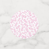 Nummer 100 Patroon Roze en Wit 100ste verjaardag Confetti (Kleine voorkant)