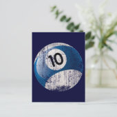 NUMMER 10 BILLIARDS BALL - ERODED STYLE BRIEFKAART (Staand voorkant)