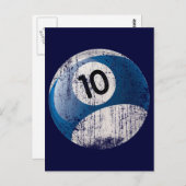 NUMMER 10 BILLIARDS BALL - ERODED STYLE BRIEFKAART (Voorkant / Achterkant)