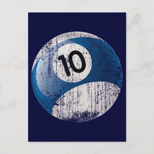 NUMMER 10 BILLIARDS BALL - ERODED STYLE BRIEFKAART (Voorkant)