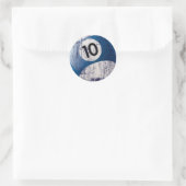 NUMMER 10 BILLIARDS BALL - ERODED STYLE RONDE STICKER (Tas)