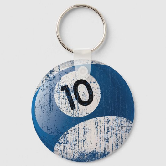 NUMMER 10 BILLIARDS BALL - ERODED STYLE SLEUTELHANGER (Voorkant)