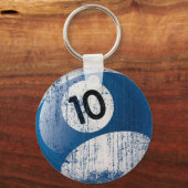 NUMMER 10 BILLIARDS BALL - ERODED STYLE SLEUTELHANGER (Voorkant)