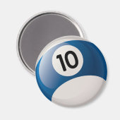 NUMMER 10 BILLIARDS BALL MAGNEET (Voorkant / Achterkant)