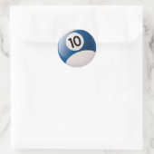 NUMMER 10 BILLIARDS BALL RONDE STICKER (Tas)