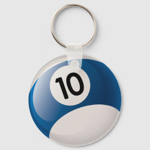 NUMMER 10 BILLIARDS BALL SLEUTELHANGER