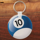NUMMER 10 BILLIARDS BALL SLEUTELHANGER (Voorkant)