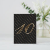Nummer 10 Black Gold 10th Wedding Jubileum Briefkaart (Staand voorkant)