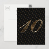 Nummer 10 Black Gold 10th Wedding Jubileum Briefkaart (Voorkant / Achterkant)