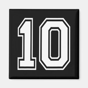 Nummer 10 Bysebyll Voetbal Voetbal Genummerd Shirt Magneet