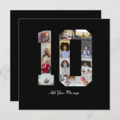 Nummer 10 Fotocollage Feestdagenkaart (Voorkant / Achterkant)