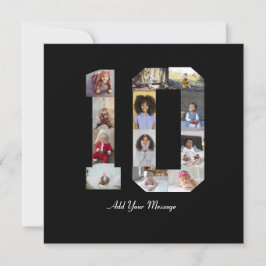 Nummer 10 Fotocollage Feestdagenkaart