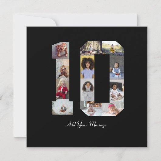 Nummer 10 Fotocollage Feestdagenkaart (Voorkant)