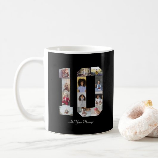Nummer 10 Fotocollage Koffiemok (Met donut)